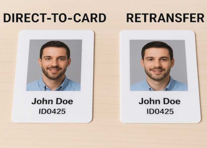 کارت چاپ شده با پرینتر مستقیم و غیرمستقیم